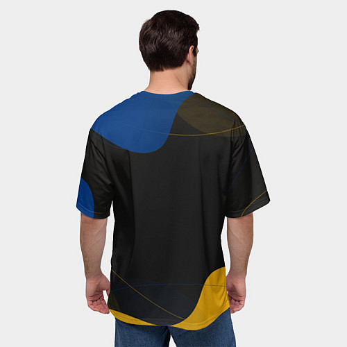 Мужская футболка оверсайз Real madrid Абстракция / 3D-принт – фото 4