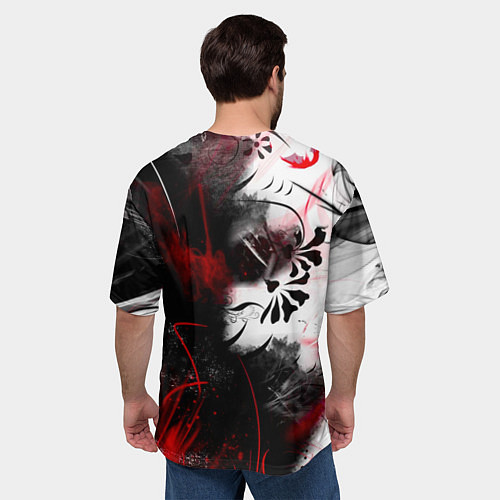 Мужская футболка оверсайз Самурай в кимоно / 3D-принт – фото 4