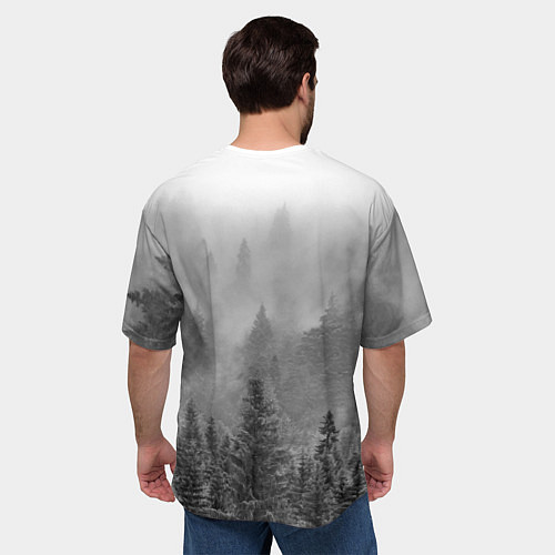 Мужская футболка оверсайз Gray Forest / 3D-принт – фото 4