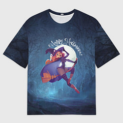 Футболка оверсайз мужская Happy halloween - beautiful witch, цвет: 3D-принт