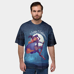 Футболка оверсайз мужская Happy halloween - beautiful witch, цвет: 3D-принт — фото 2