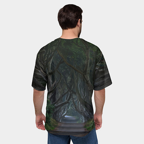 Мужская футболка оверсайз Ворон, сидящий на тыкве - Halloween / 3D-принт – фото 4