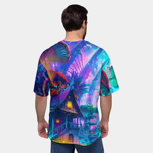 Мужская футболка оверсайз Неоновая страна / 3D-принт – фото 4