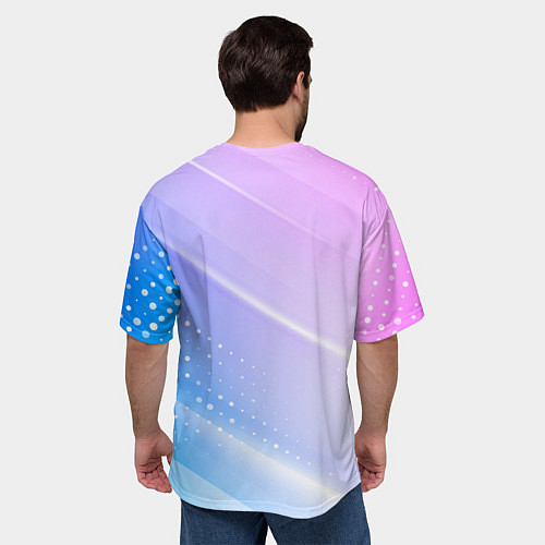 Мужская футболка оверсайз Абстракция с неоном / 3D-принт – фото 4