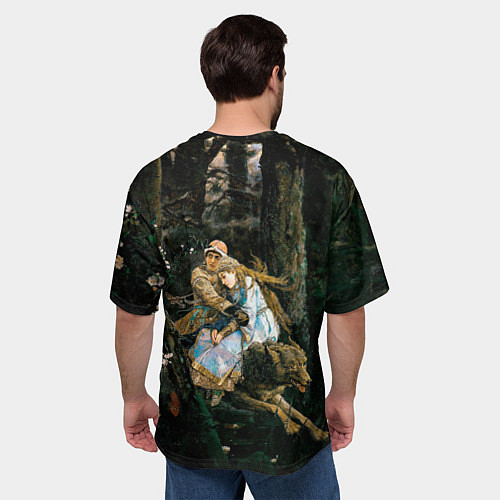 Мужская футболка оверсайз Васнецов Иван царевич на Сером Волке / 3D-принт – фото 4