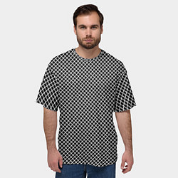 Футболка оверсайз мужская Абстрактная чёрно-белая мозаика, цвет: 3D-принт — фото 2