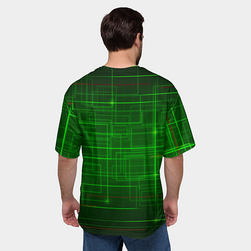 Мужская футболка оверсайз Нейросеть - текстура / 3D-принт – фото 4