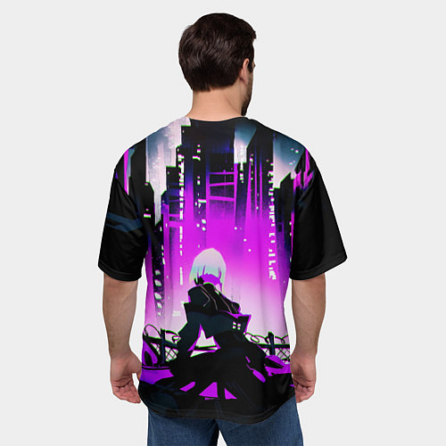 Мужская футболка оверсайз Люси из аниме Cyberpunk Edgerunners / 3D-принт – фото 4