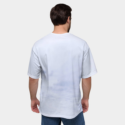 Мужская футболка оверсайз Просто песец на снегу / 3D-принт – фото 4