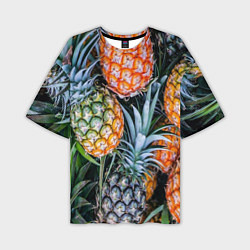 Мужская футболка оверсайз Фон из ананасов