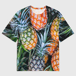 Футболка оверсайз мужская Фон из ананасов, цвет: 3D-принт