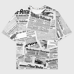 Мужская футболка оверсайз Газетный коллаж