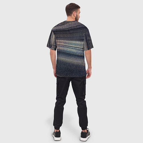 Мужская футболка оверсайз Волны блестящего тёмного песка / 3D-принт – фото 4