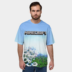 Футболка оверсайз мужская Зимний пейзаж - Майнкрафт, цвет: 3D-принт — фото 2