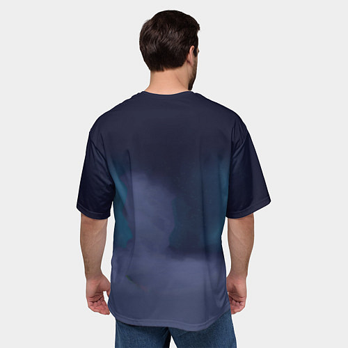 Мужская футболка оверсайз Маленькая прикольная ведьмочка с милым котёнком / 3D-принт – фото 4