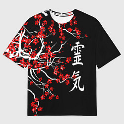 Футболка оверсайз мужская Сакура в цвету, цвет: 3D-принт