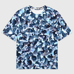 Футболка оверсайз мужская Новогдние кролики, цвет: 3D-принт