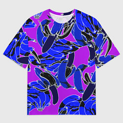 Футболка оверсайз мужская Редкие чёрные бананы на розовом фоне, цвет: 3D-принт