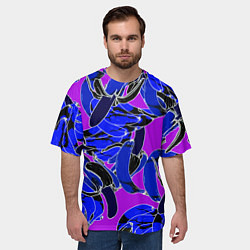 Футболка оверсайз мужская Редкие чёрные бананы на розовом фоне, цвет: 3D-принт — фото 2