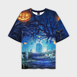 Мужская футболка оверсайз Ночь Halloween