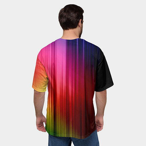 Мужская футболка оверсайз Цветной спектр / 3D-принт – фото 4