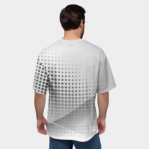 Мужская футболка оверсайз Стальной градиент / 3D-принт – фото 4