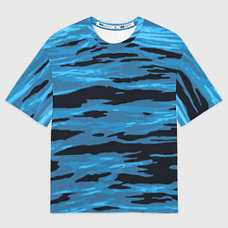 Футболка оверсайз мужская Волны Камуфляж, цвет: 3D-принт