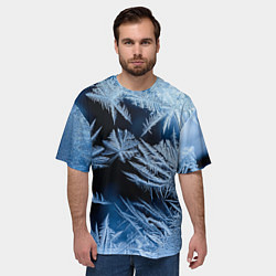 Футболка оверсайз мужская Морозный узор на стекле, цвет: 3D-принт — фото 2