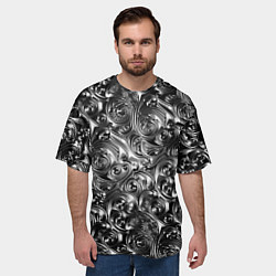 Футболка оверсайз мужская Стальные узоры, цвет: 3D-принт — фото 2