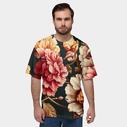 Футболка оверсайз мужская Цветы в стиле рококо, цвет: 3D-принт — фото 2