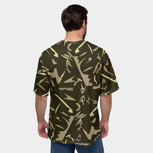 Мужская футболка оверсайз Камуфляж абстракт милитари хаки / 3D-принт – фото 4