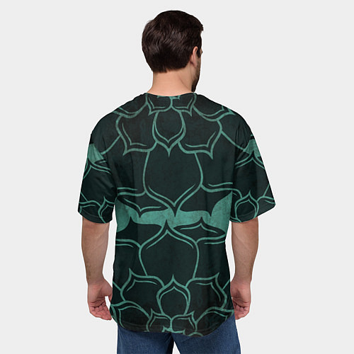 Мужская футболка оверсайз Абстрактный цветочный узор / 3D-принт – фото 4