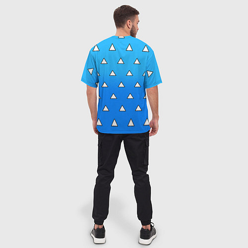 Мужская футболка оверсайз Гию Томиока: Мем - Градиент / 3D-принт – фото 4