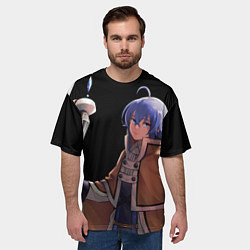 Футболка оверсайз мужская Рокси с посохом - Реинкарнаяция безработного, цвет: 3D-принт — фото 2