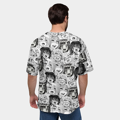 Мужская футболка оверсайз Разные девушки Ахегао / 3D-принт – фото 4