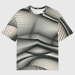 Футболка оверсайз мужская Переплетение сетей, цвет: 3D-принт