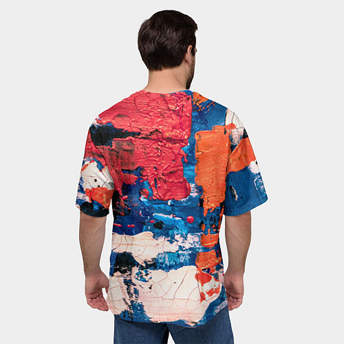 Мужская футболка оверсайз Текстура из красок / 3D-принт – фото 4