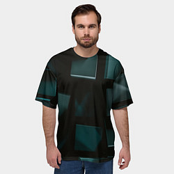 Футболка оверсайз мужская Геометрические тёмные кубы, цвет: 3D-принт — фото 2