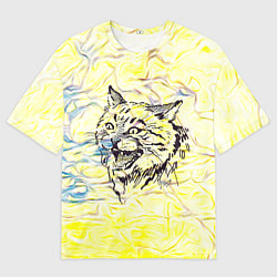 Мужская футболка оверсайз Рысь нападает