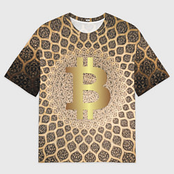 Футболка оверсайз мужская Золотой биткоин, цвет: 3D-принт