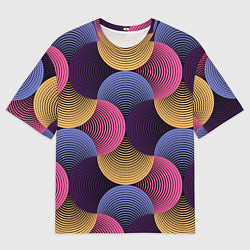 Мужская футболка оверсайз Абстрактные полосы - оптическая иллюзия