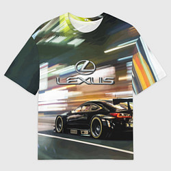 Футболка оверсайз мужская Lexus - скорость режим, цвет: 3D-принт