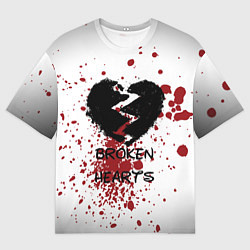 Футболка оверсайз мужская Разбитое черное сердце, цвет: 3D-принт