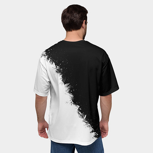 Мужская футболка оверсайз Мерседес - АМГ - Краски / 3D-принт – фото 4