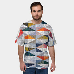 Футболка оверсайз мужская Каменный разноцветный паттерн, цвет: 3D-принт — фото 2