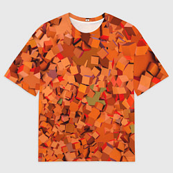Футболка оверсайз мужская Оранжевые кубы в абстракции, цвет: 3D-принт