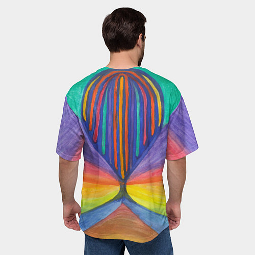 Мужская футболка оверсайз Абстракция воздушный шар / 3D-принт – фото 4