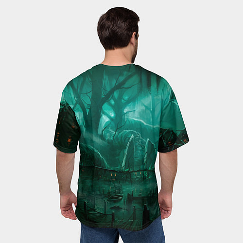 Мужская футболка оверсайз Причал у болота / 3D-принт – фото 4