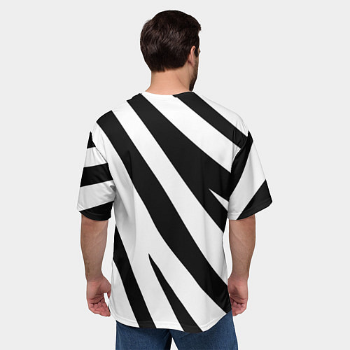 Мужская футболка оверсайз Камуфляж зебры / 3D-принт – фото 4