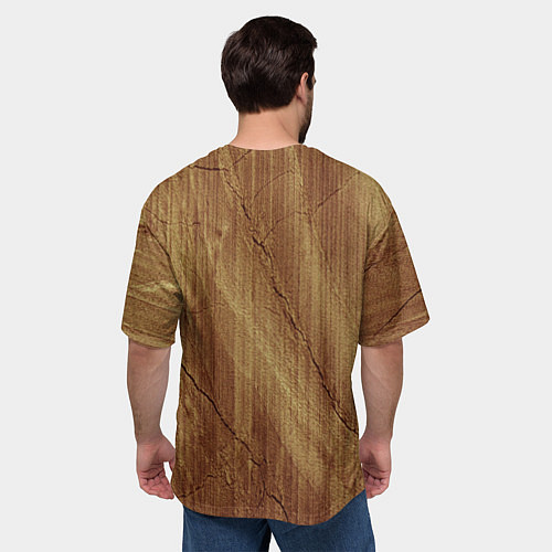 Мужская футболка оверсайз Деревянная текстура / 3D-принт – фото 4